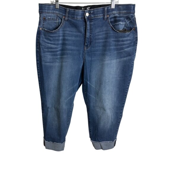 Terra & Sky Womens Pockets Zip Crop Jeans Size 20W - Picture 3 of 10